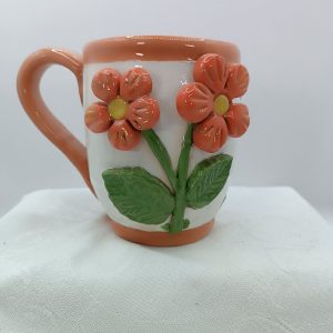 Mug rigolo avec fleurs en relief