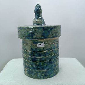 Boîte Céramique Avec Couvercle Bleue Effet Mer
