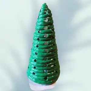 Photophore Sapin de Noël Vert colombins et LED – Image 2