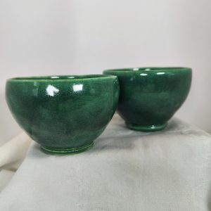 Bol céramique artisanale vert à effet