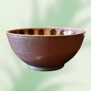 Saladier marron beige paon